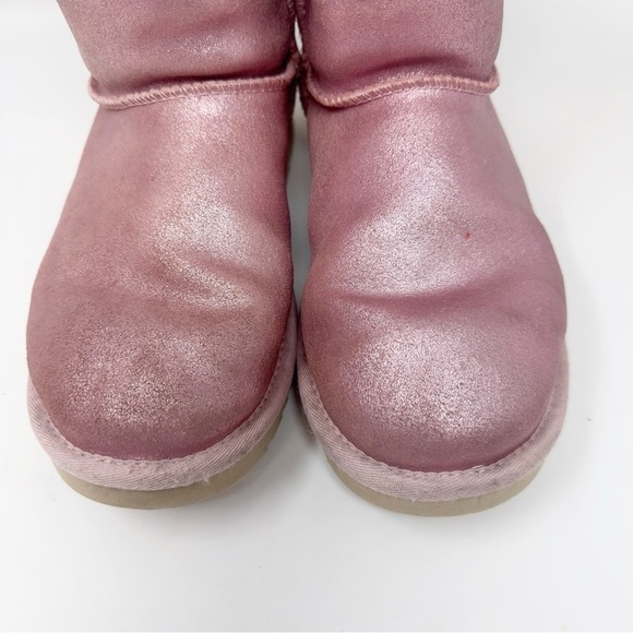 UGG Bailey Bow Pink Metallic Short Boots - Picture 3 of 12